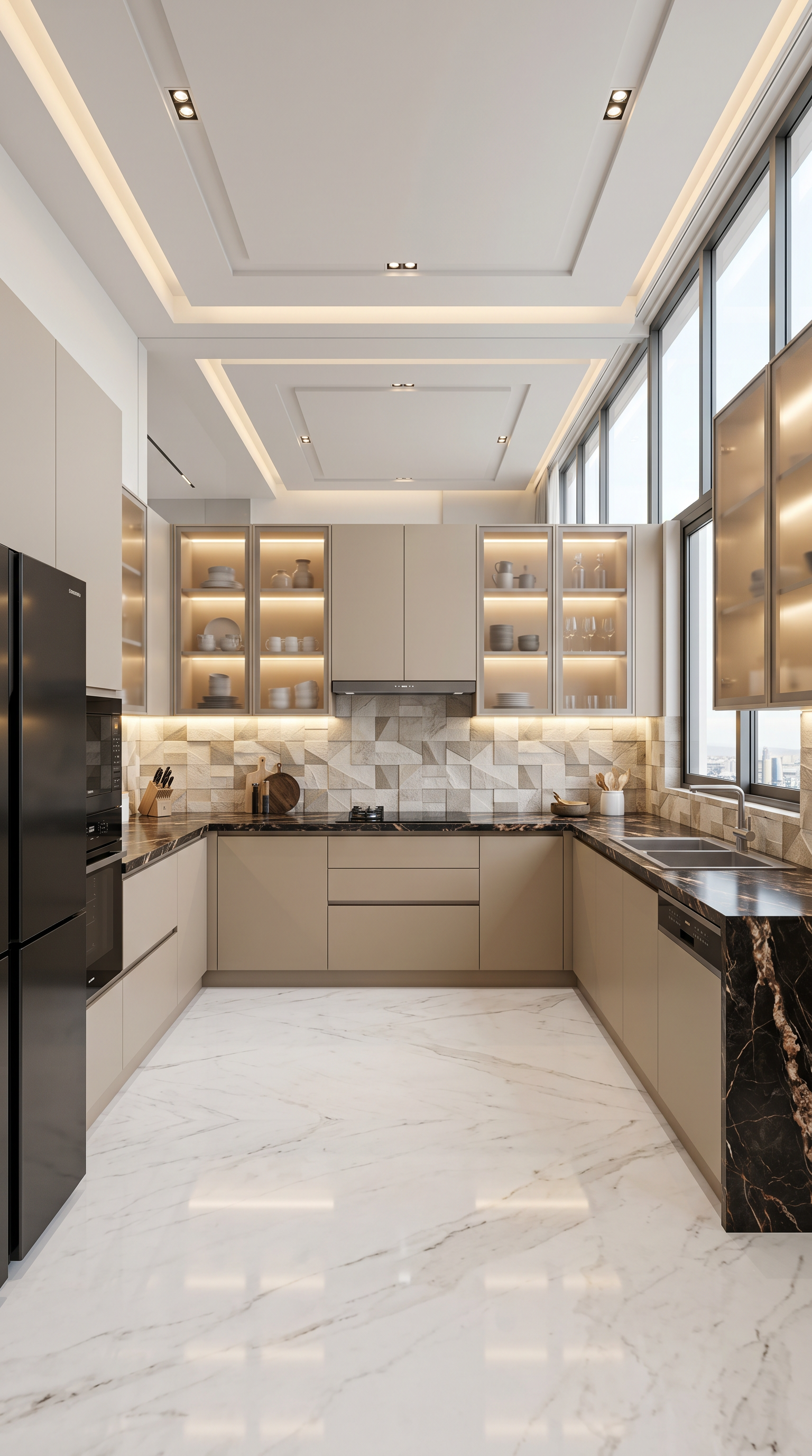 Asia Fineline modular kitchen finish view