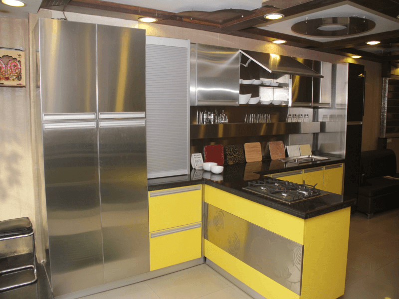T shaped modular kitchen design